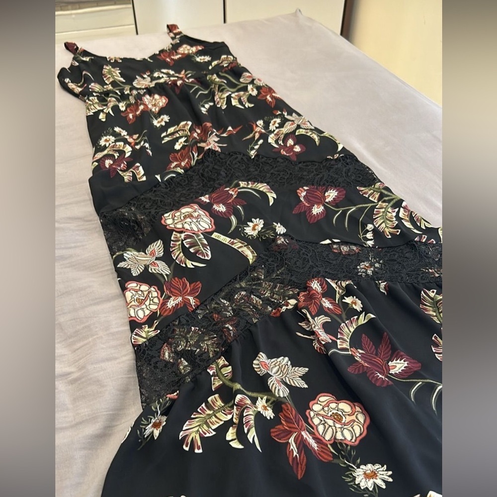 Floral Black Maxi Dress PtP 16 - Picture 3 of 3